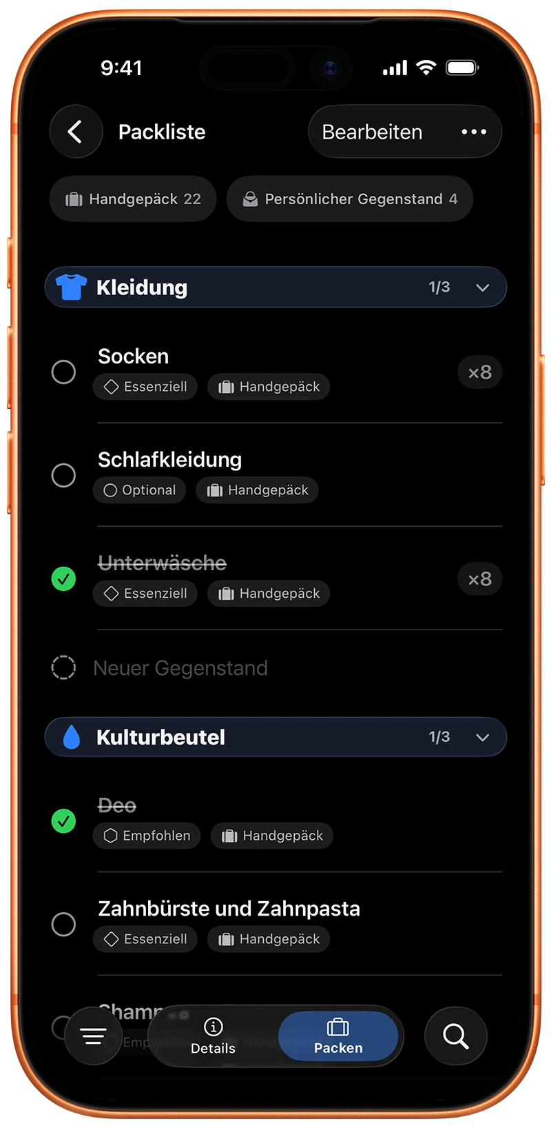 Packliste