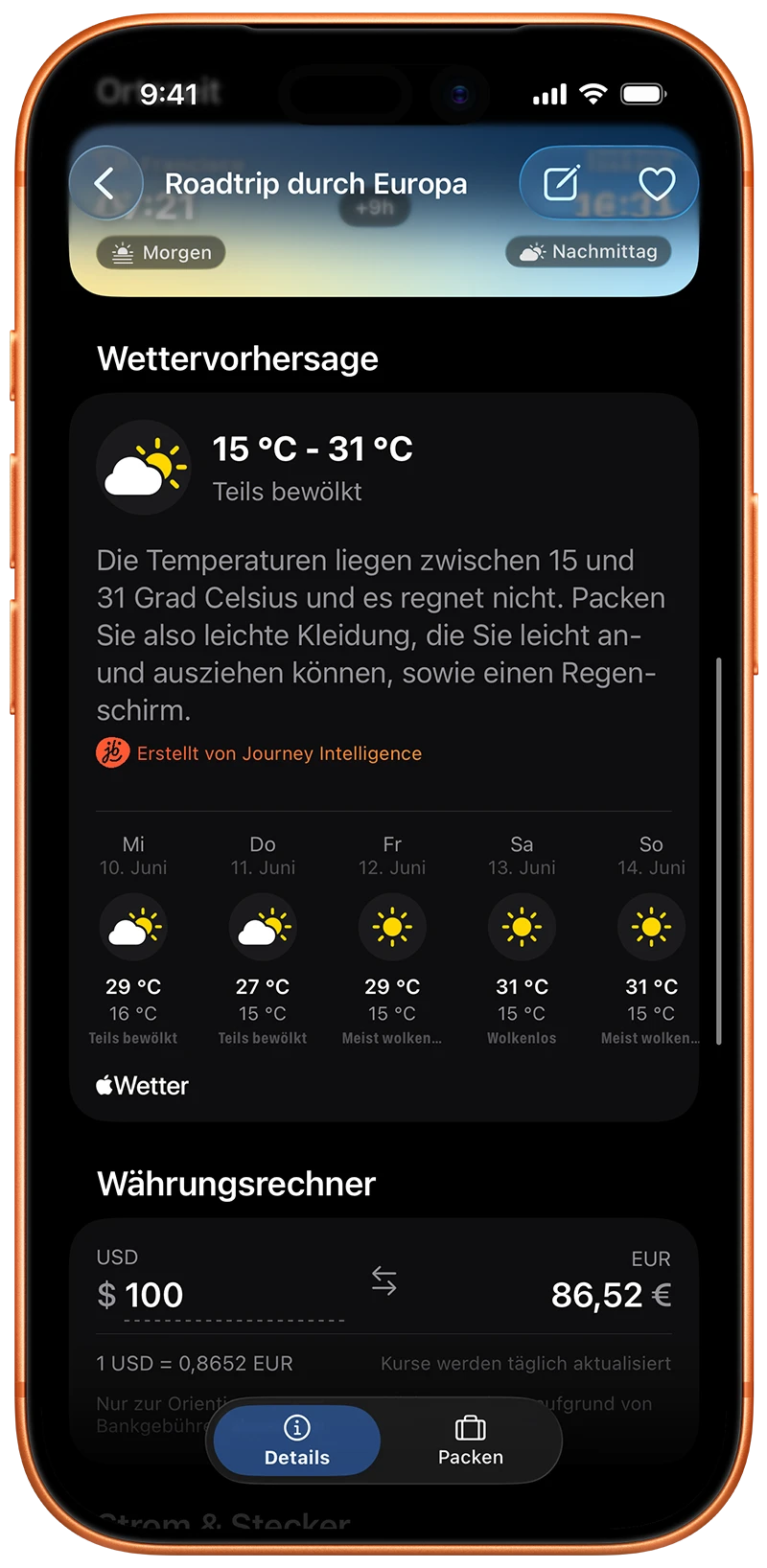 Wettervorhersage für dein Reiseziel